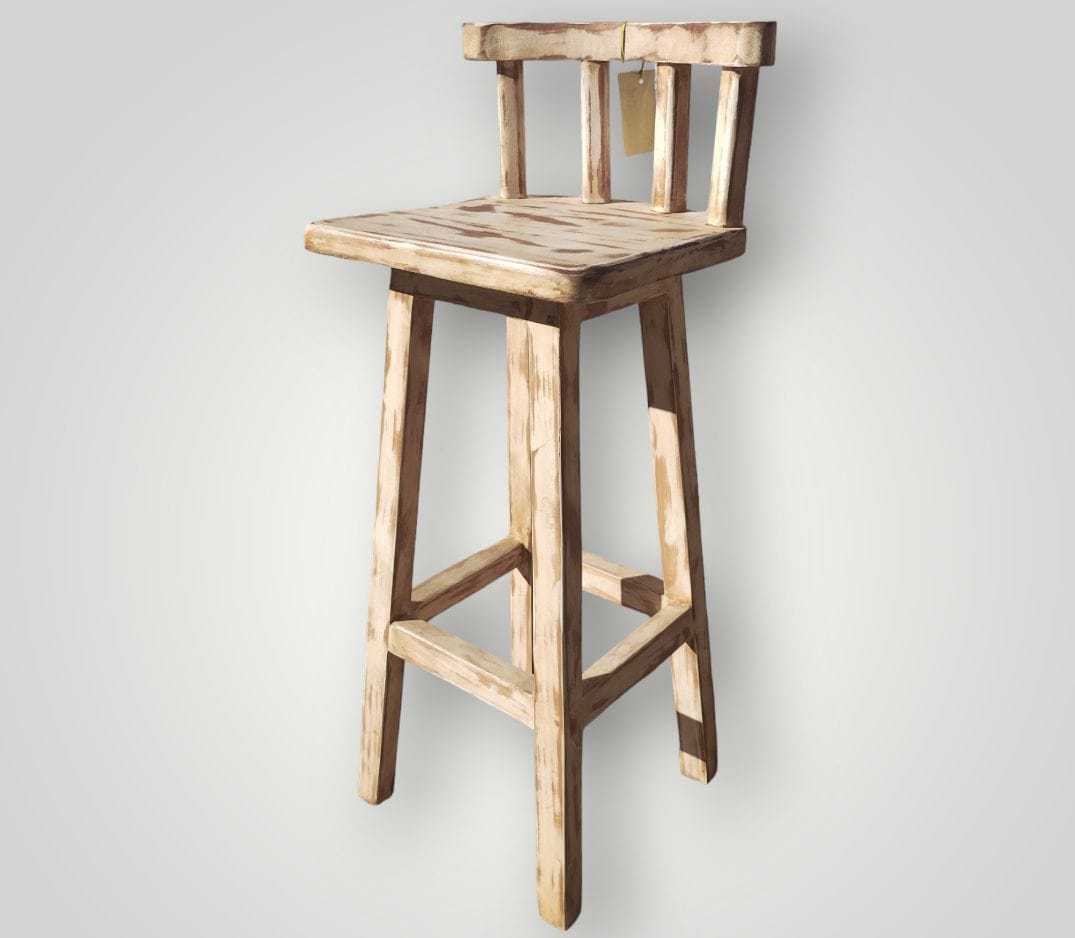 ✨TABURETES EN PINO NACIONAL CON RESPALDO