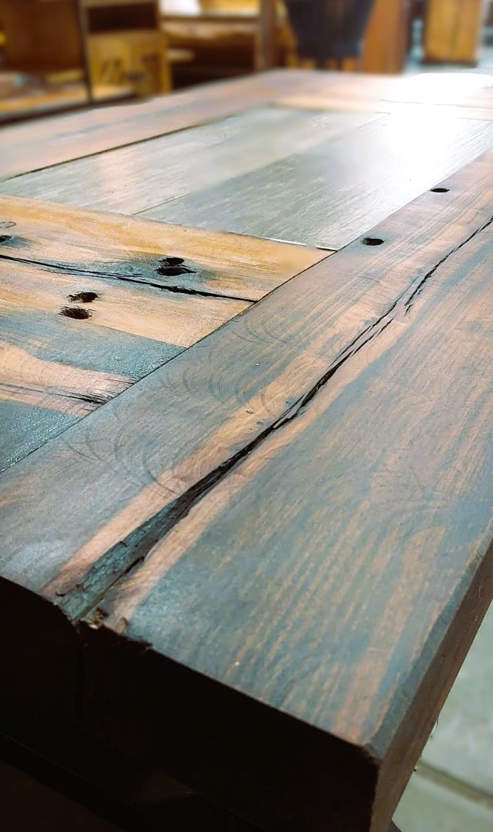 🪵 Mesa de Centro en Madera de Durmientes Ceramicas