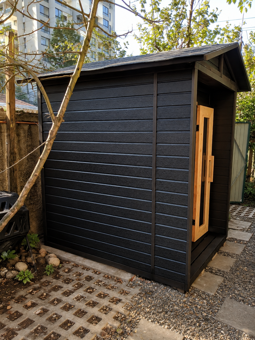 Sauna Exterior Modular Jardín – Diseño Canadiense