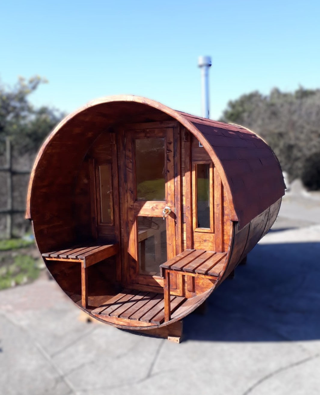 🔥 Sauna Barril Itata con Antesala – Modelos 4 y 6 Personas