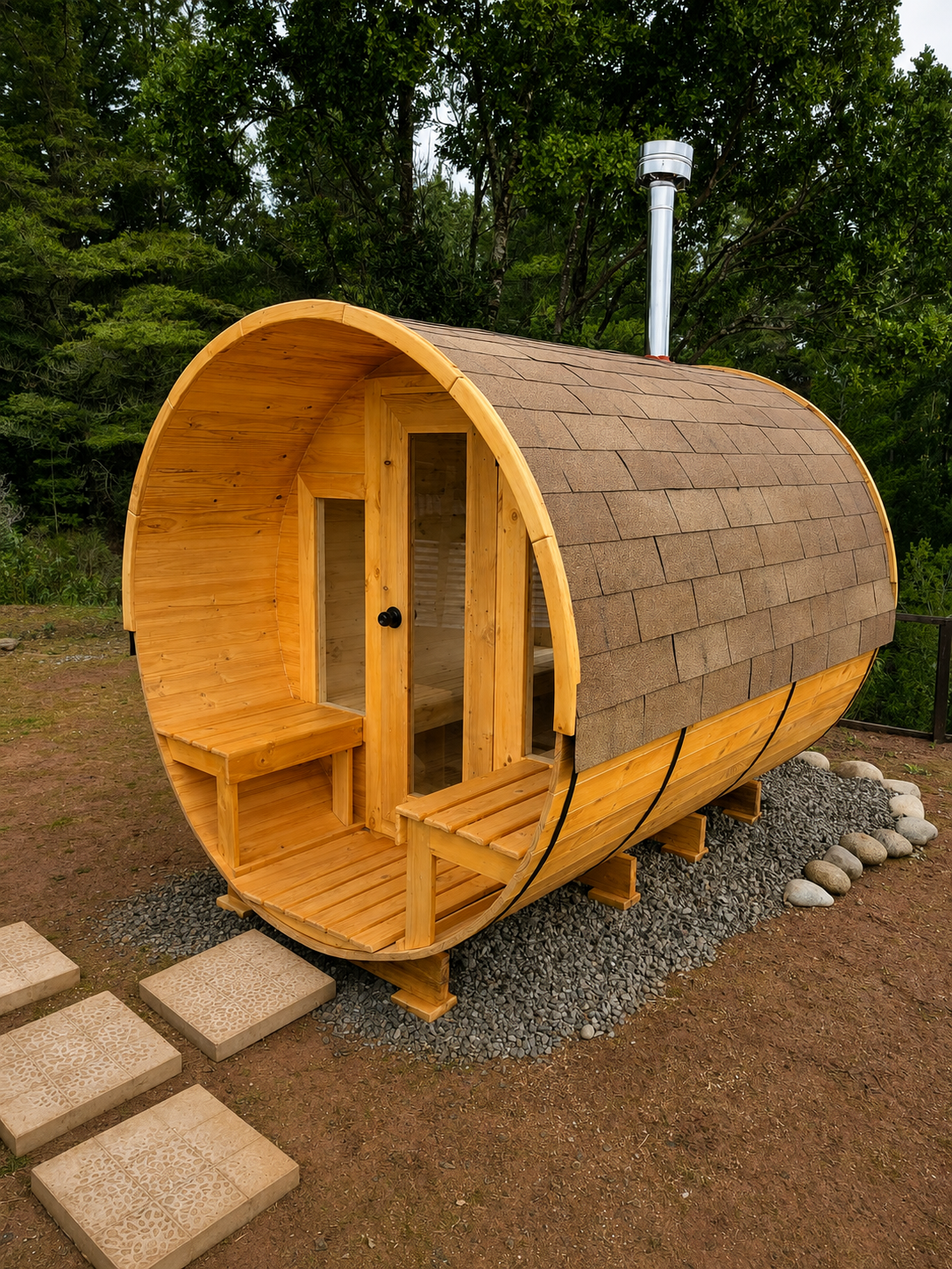 Sauna Clásico Barril con Antesala