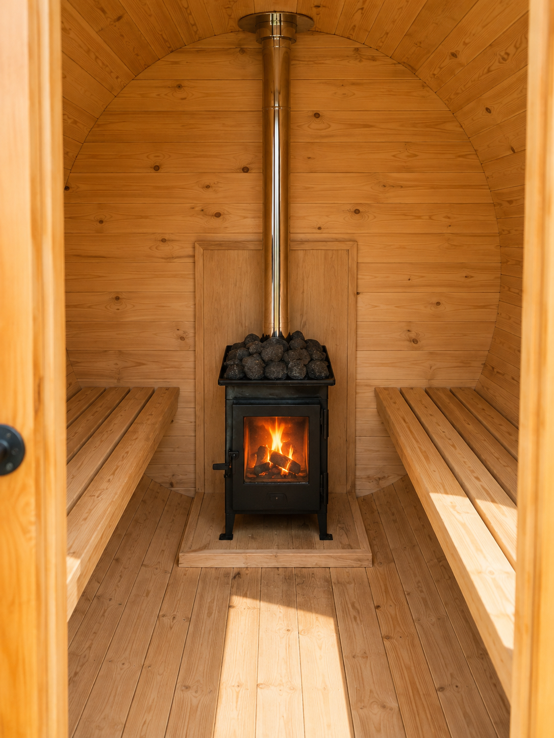 Sauna Clásico Barril Sin Antesala