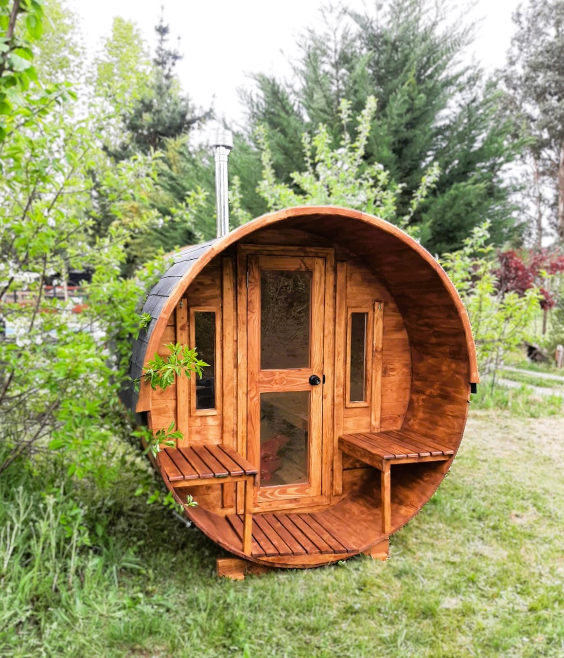 🔥 Sauna Barril Itata con Antesala – Modelos 4 y 6 Personas