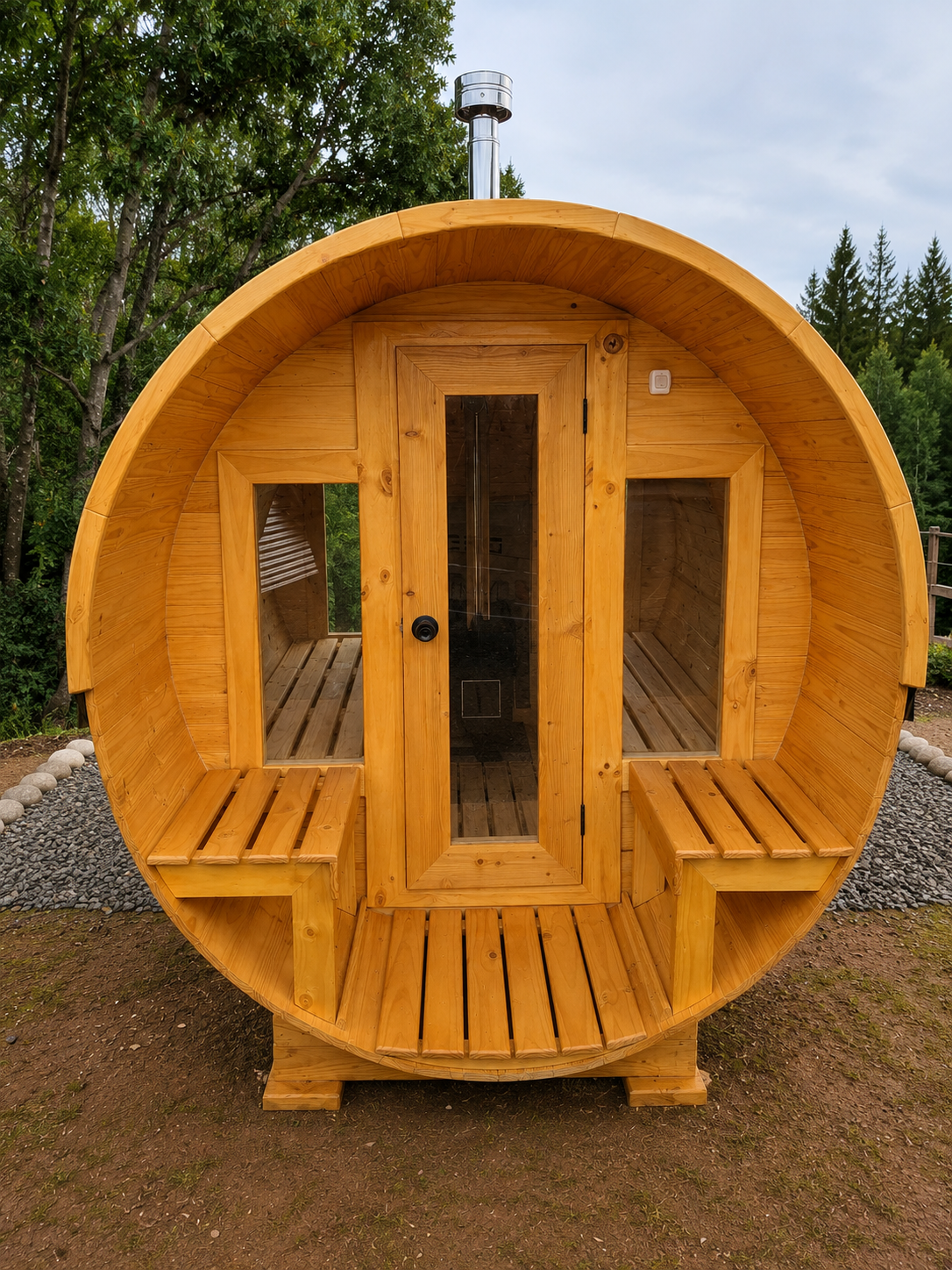 Sauna Clásico Barril con Antesala