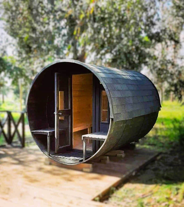 🔥 Sauna Barril Itata con Antesala – Modelos 4 y 6 Personas