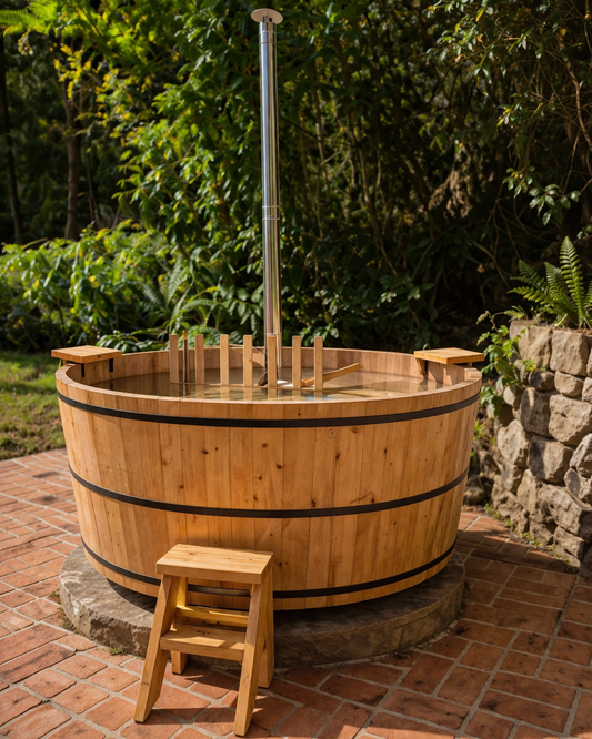 🌿 Tinas Calientes Clásicas en Madera de Ciprés.