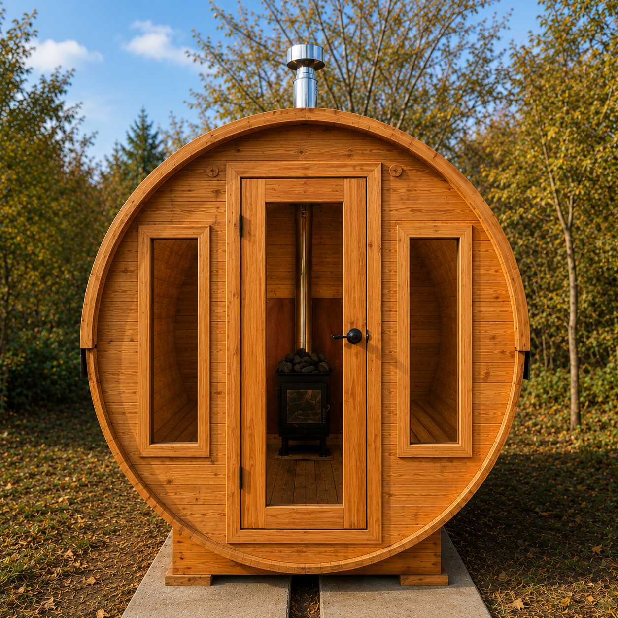 Sauna Clásico Barril Sin Antesala