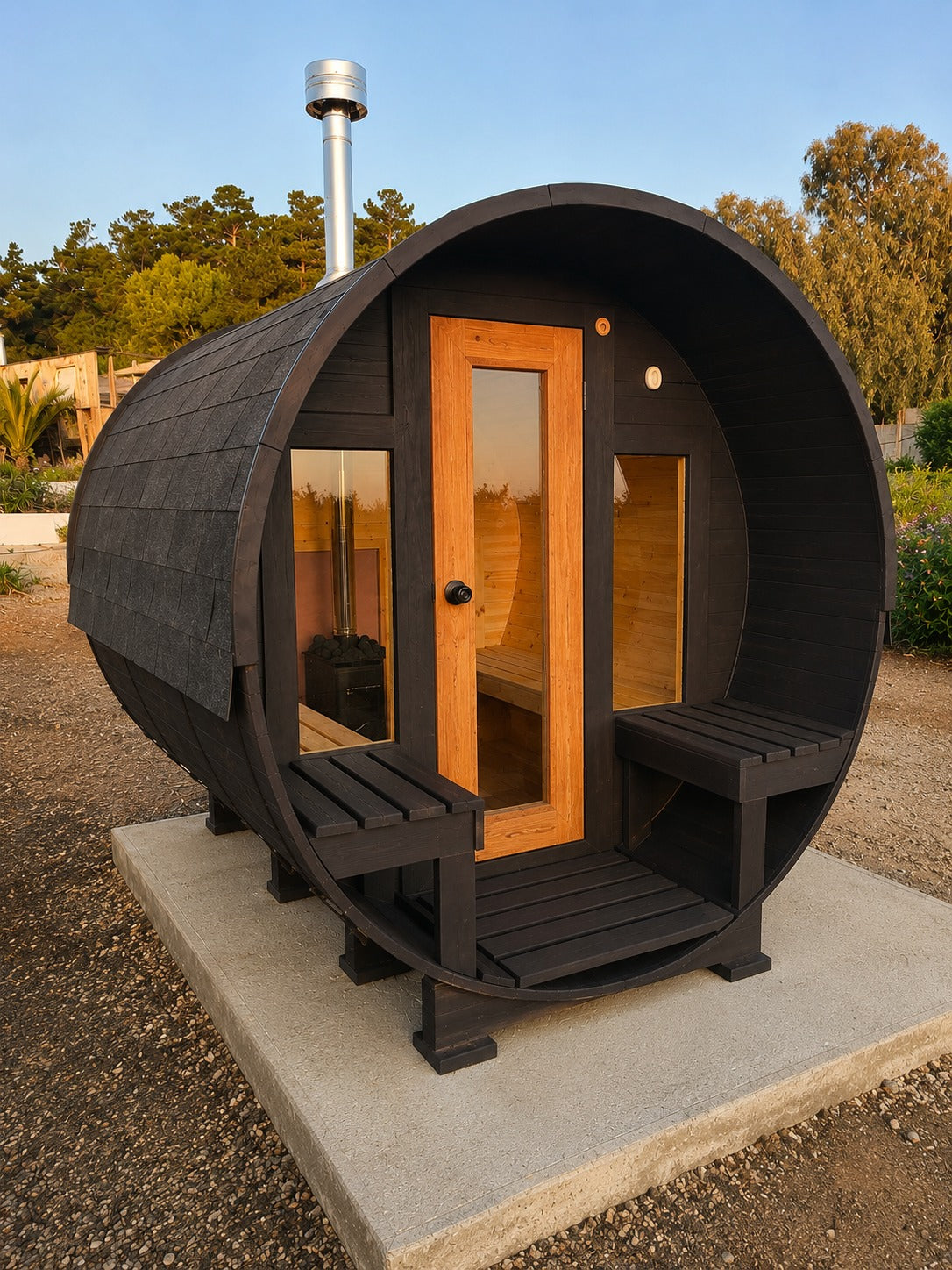 Sauna Clásico Barril con Antesala