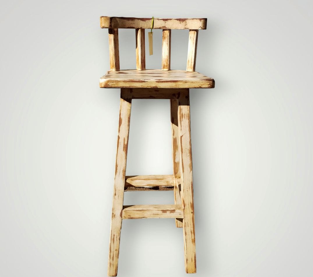 ✨TABURETES EN PINO NACIONAL CON RESPALDO